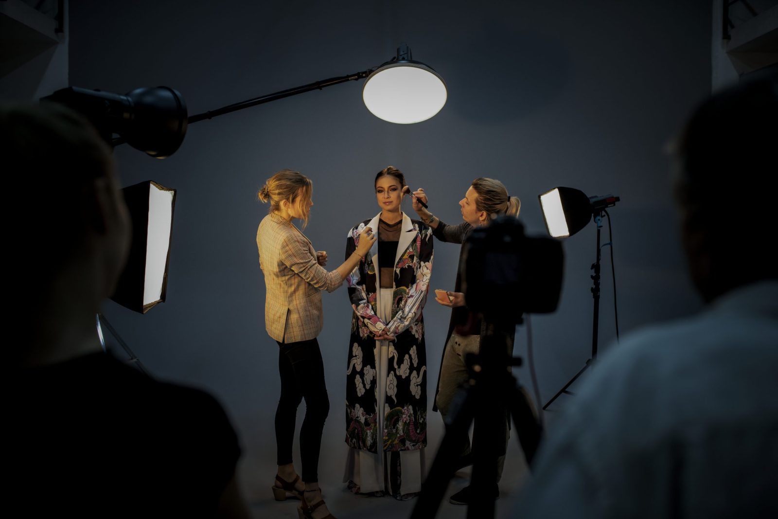Artists doing touch ups for the model